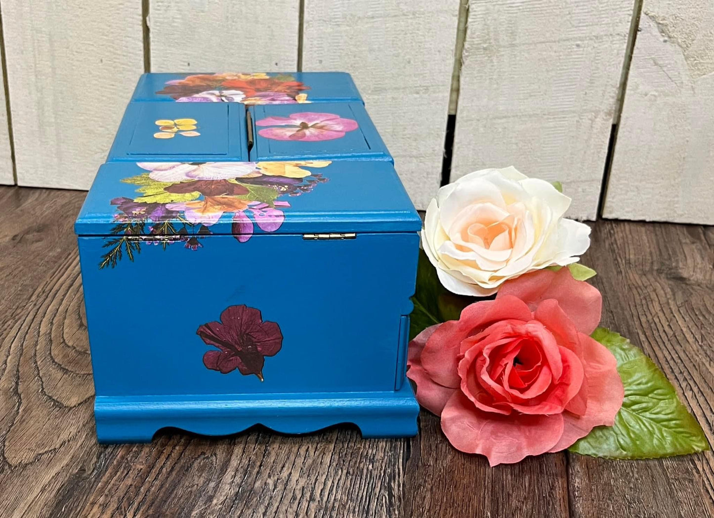 Teal Blue Refurbished Jewelry Box