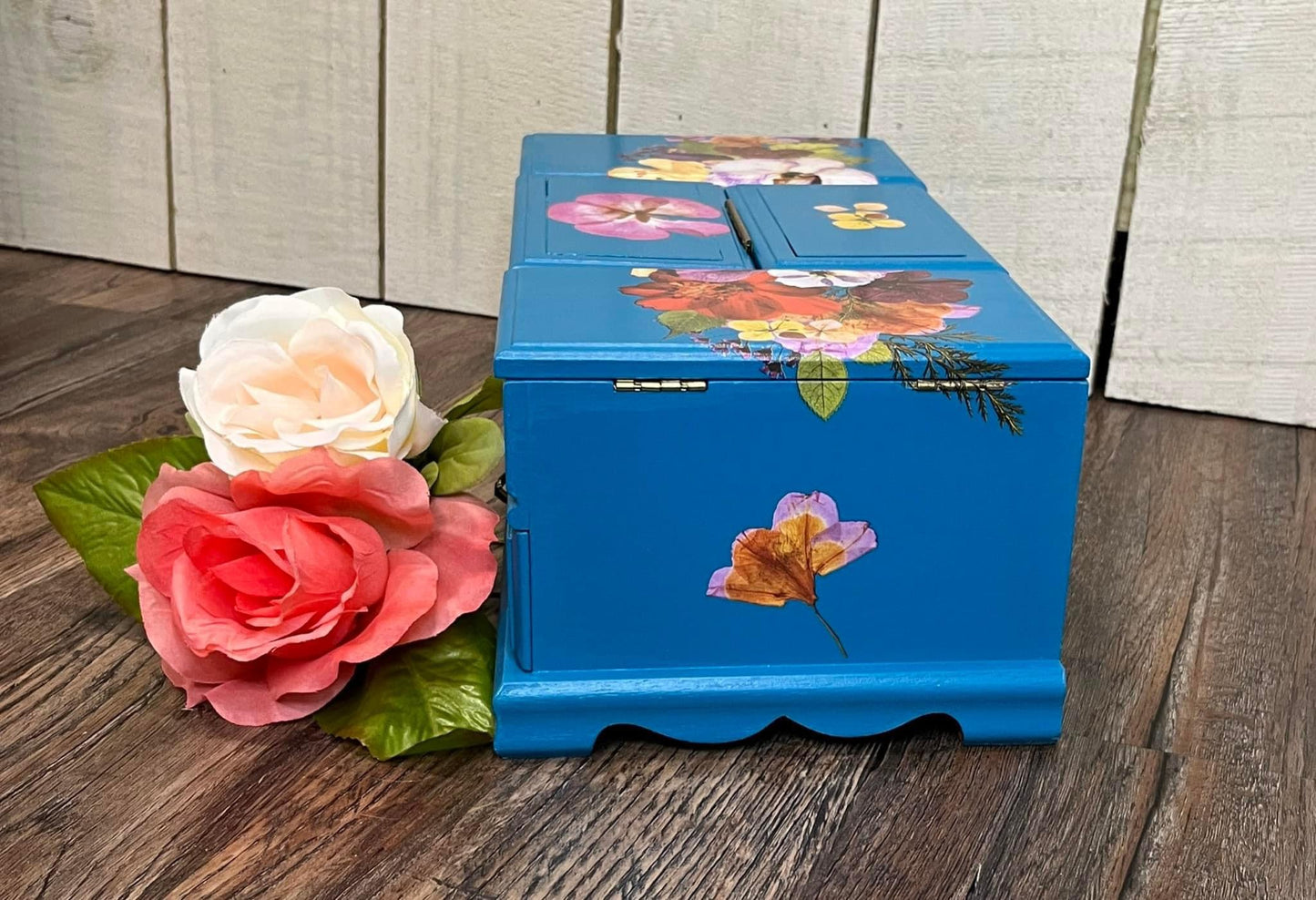 Teal Blue Refurbished Jewelry Box