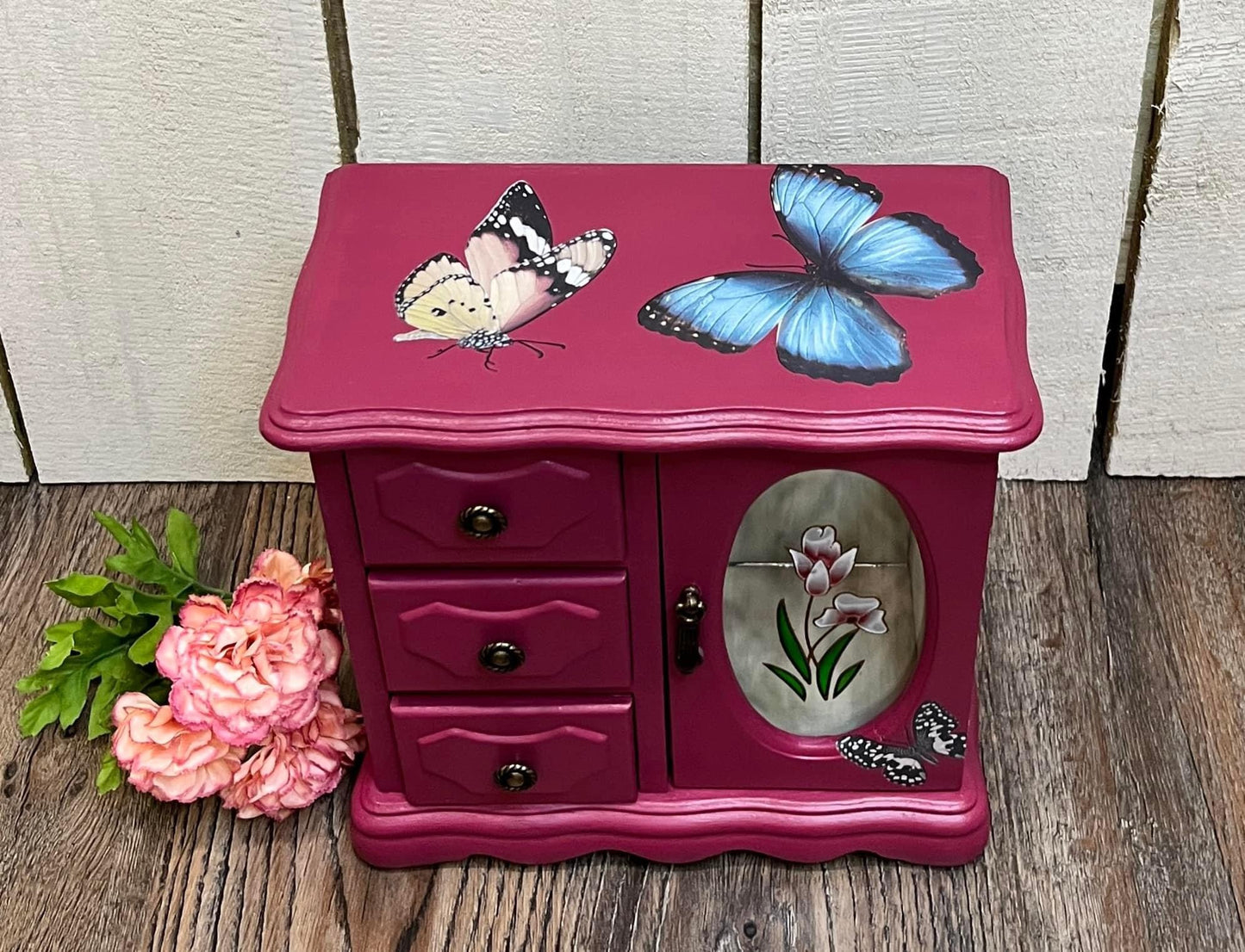 Dark Pink Refurbished Jewelry Box