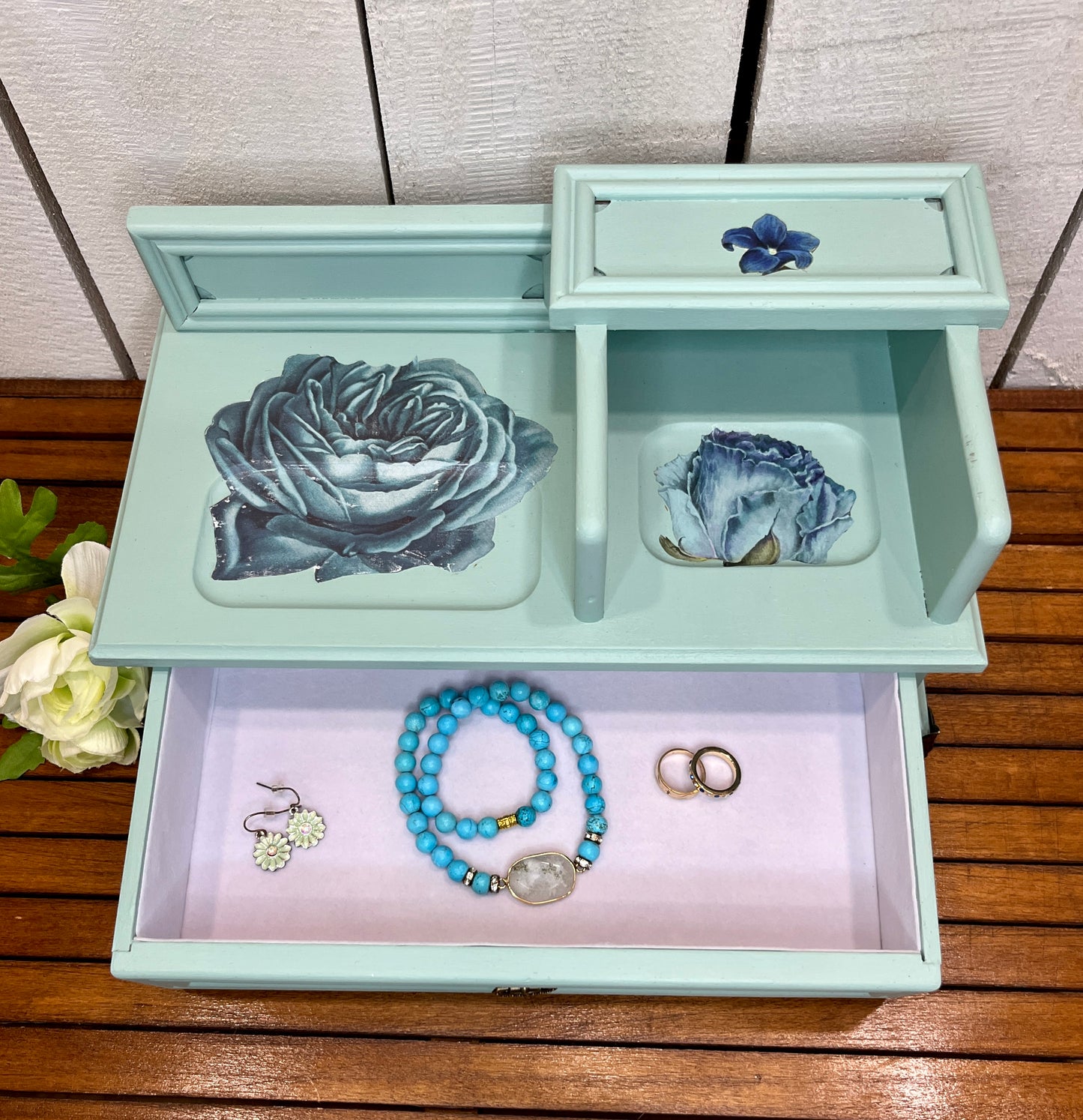 Blue/Green Refurbished Jewelry Box