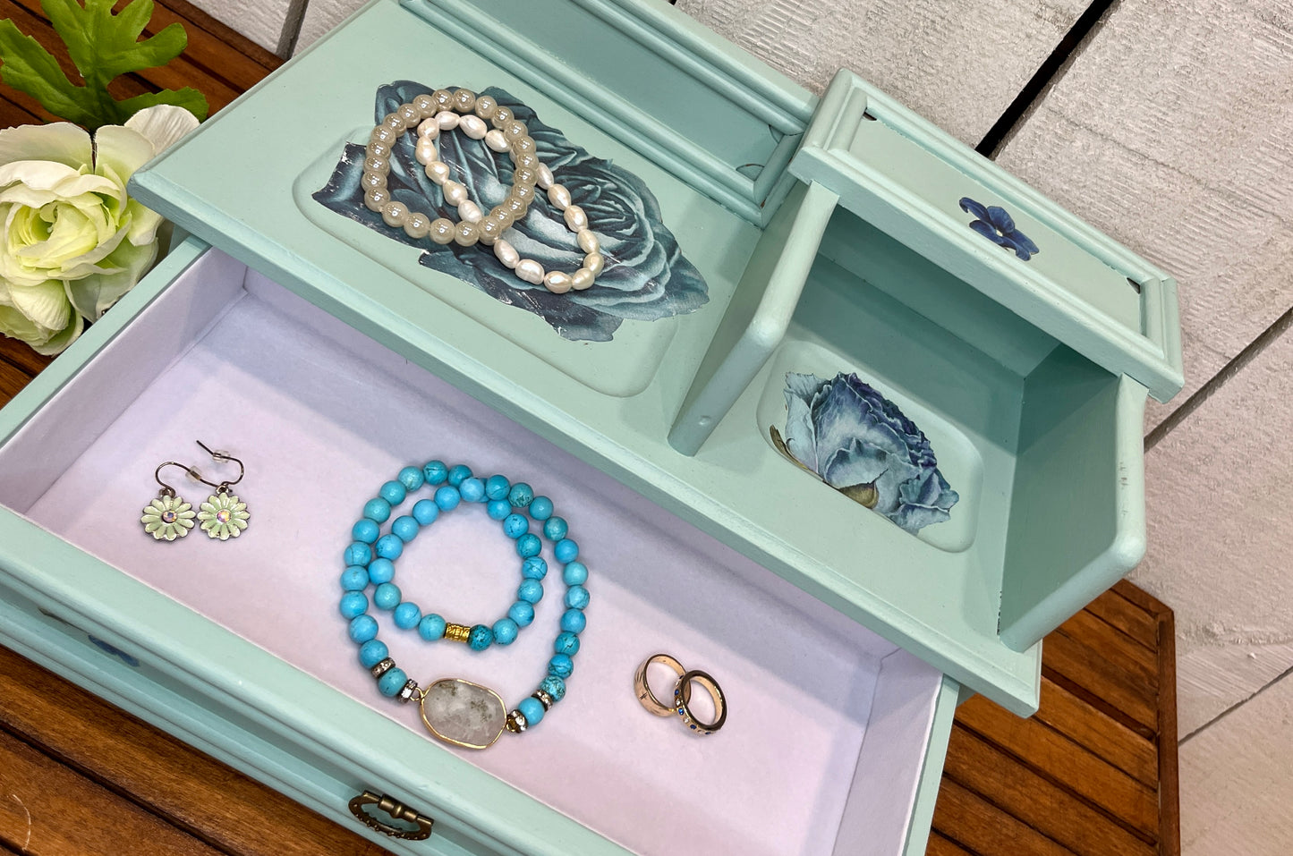 Blue/Green Refurbished Jewelry Box