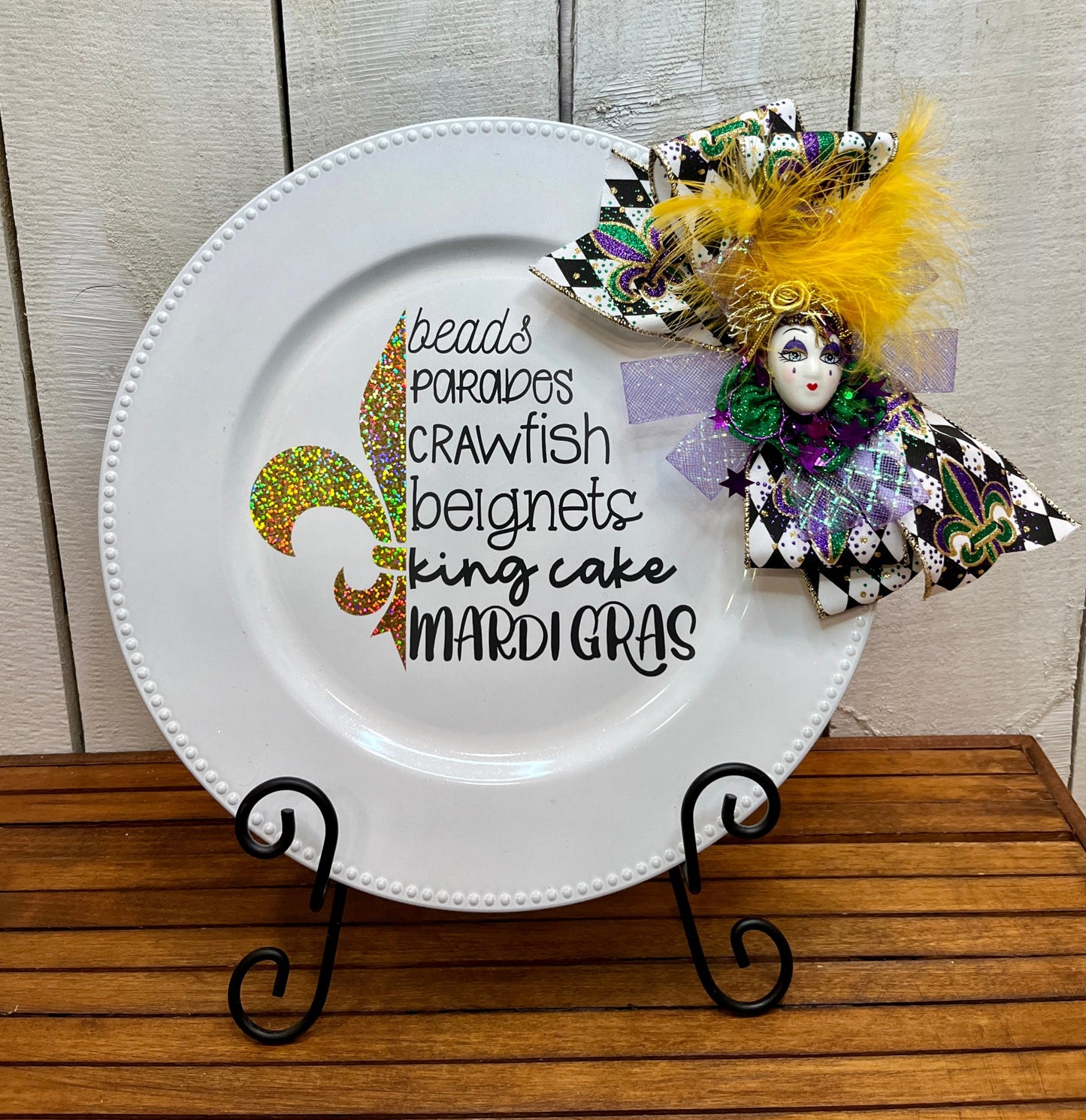 Mardi Gras Themed Charger Plate