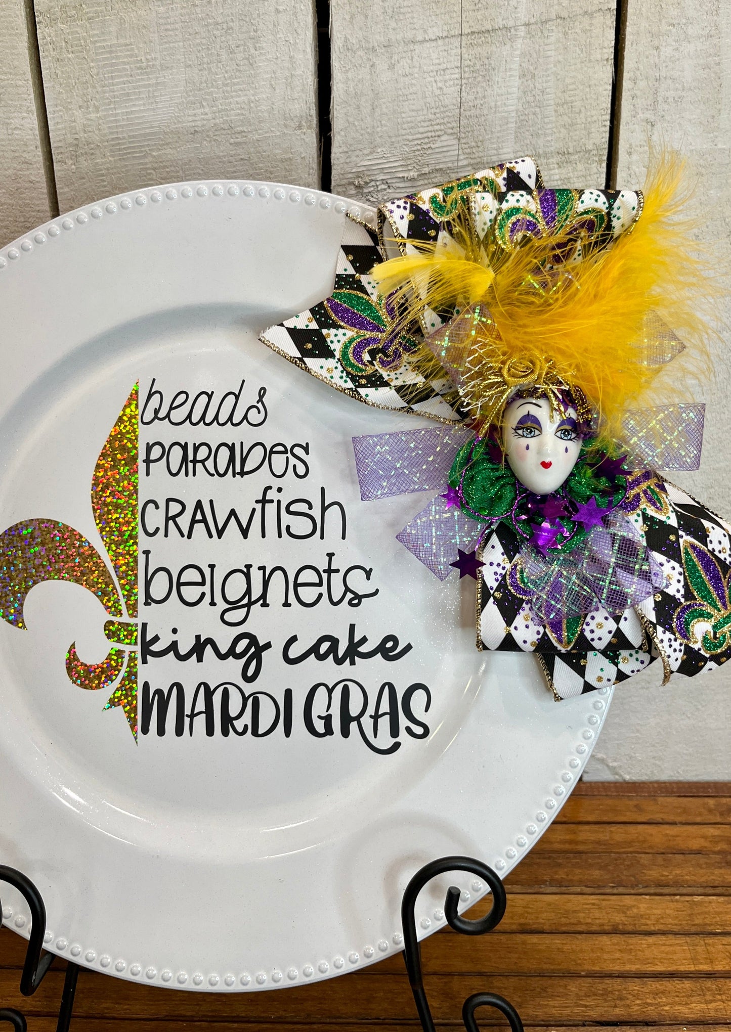 Mardi Gras Themed Charger Plate