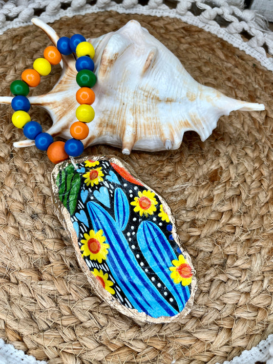 Cactus Oyster Shell Charm