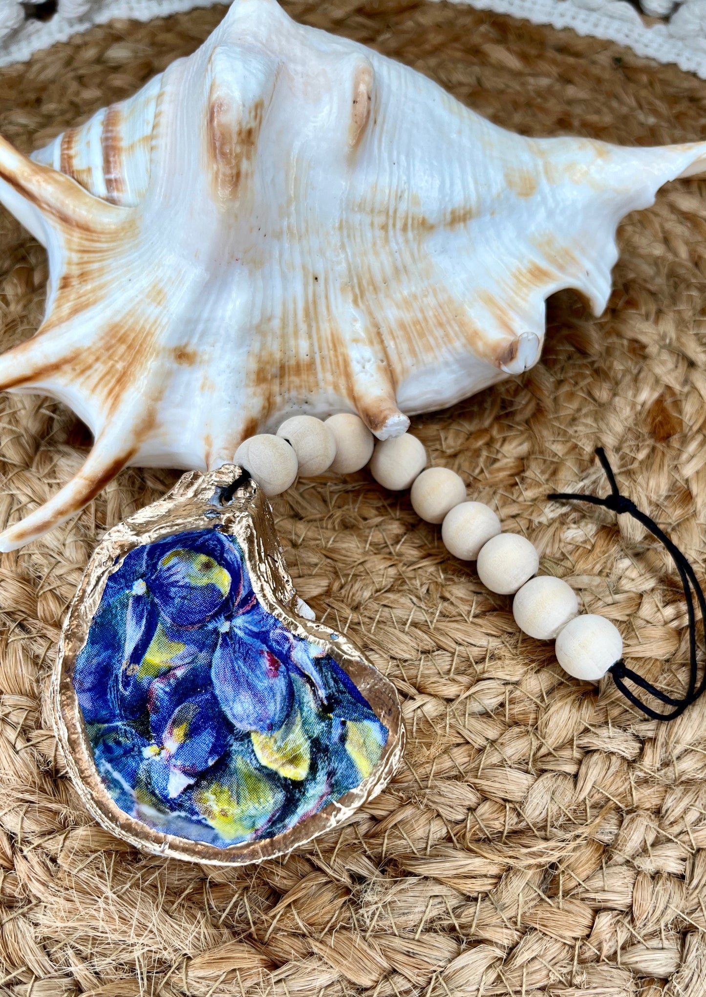 Hydrangea Oyster Shell Charm