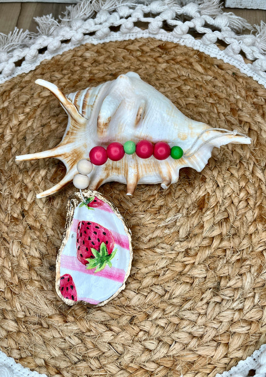 Strawberry Oyster Shell Charm