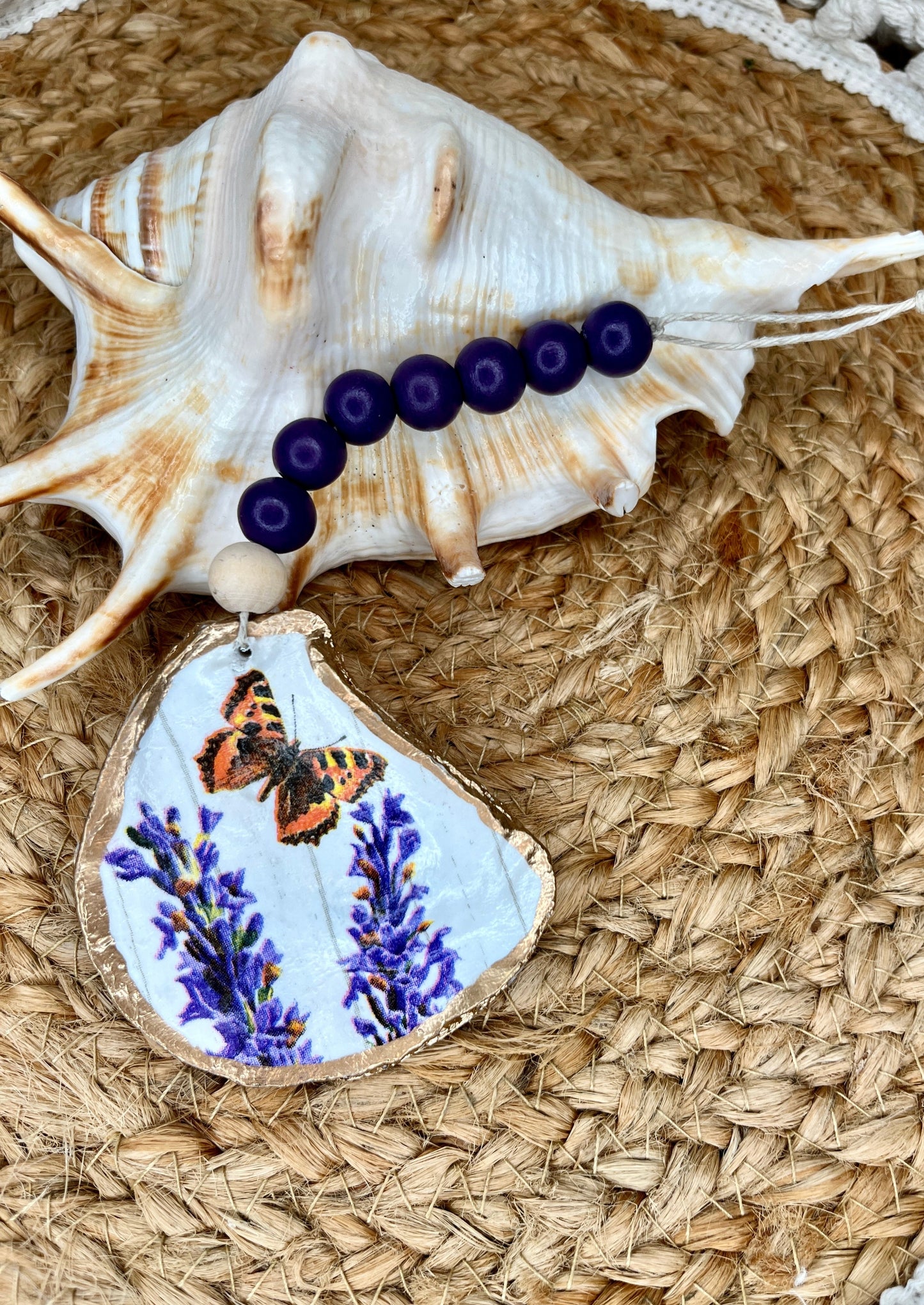 Lavender Oyster Shell Charm