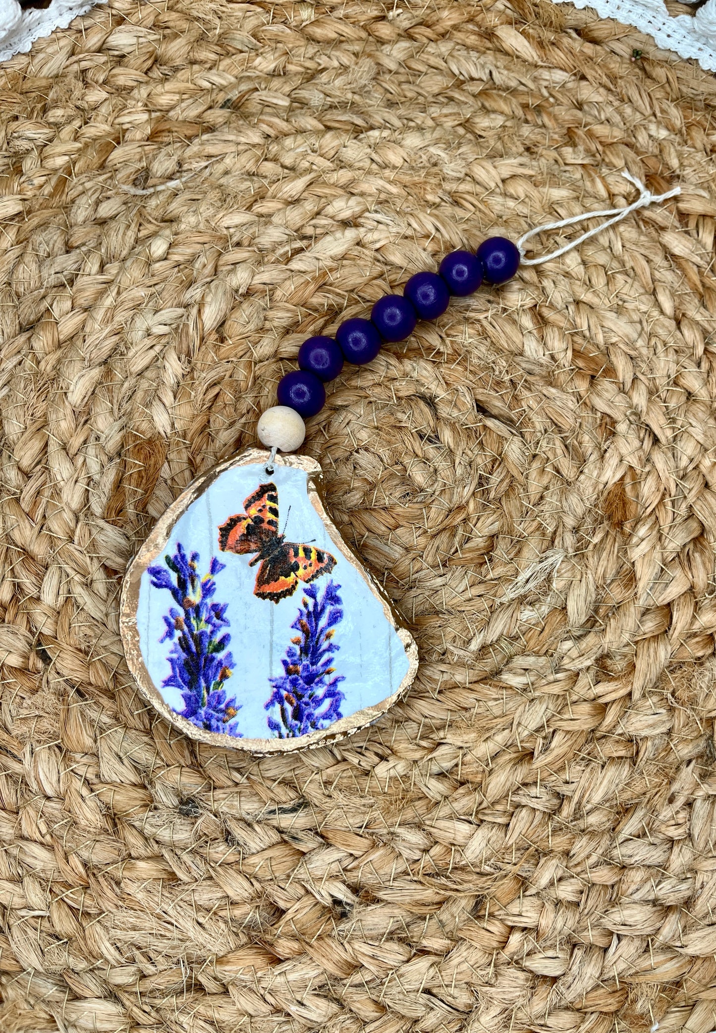 Lavender Oyster Shell Charm