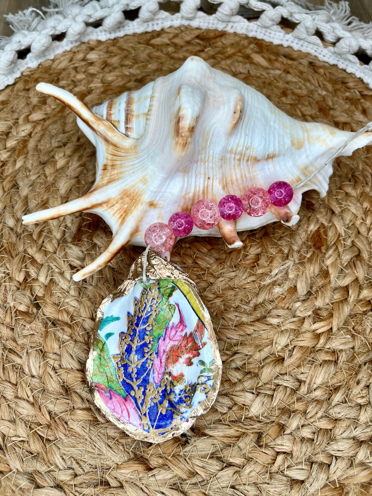 Wild Flower Oyster Shell Charm