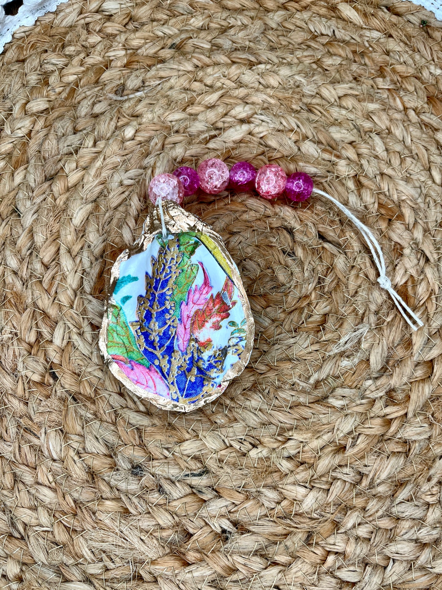 Wild Flower Oyster Shell Charm