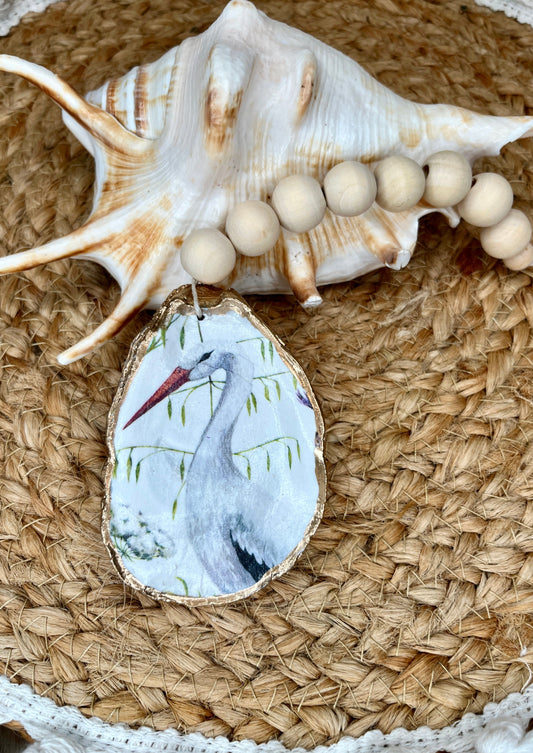 Sea Bird Oyster Shell Charm