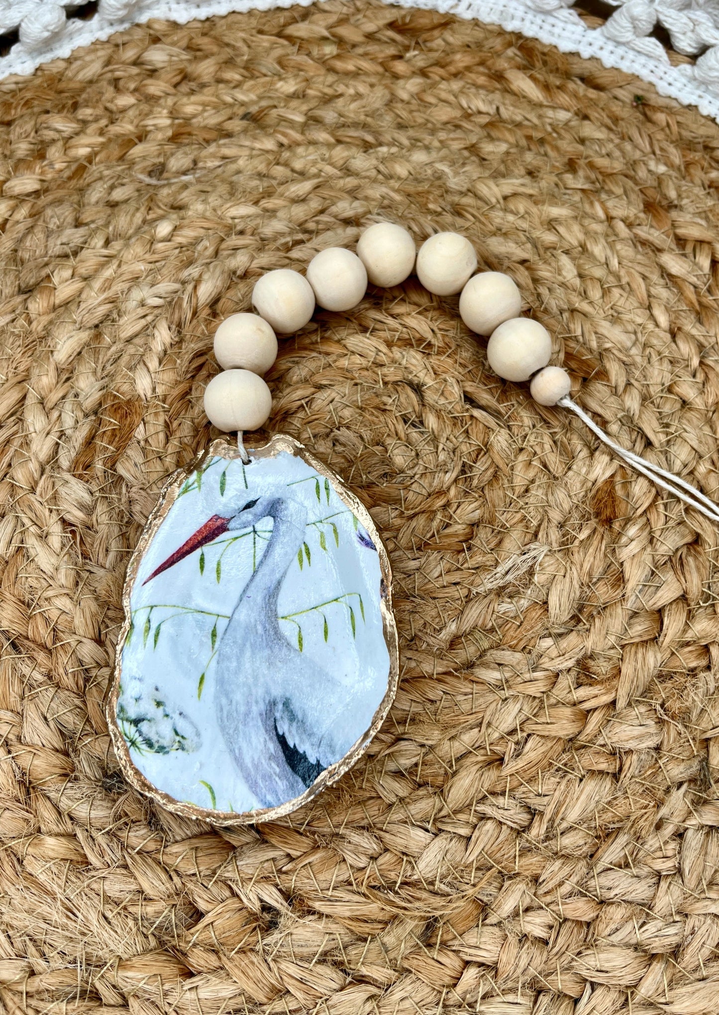 Sea Bird Oyster Shell Charm