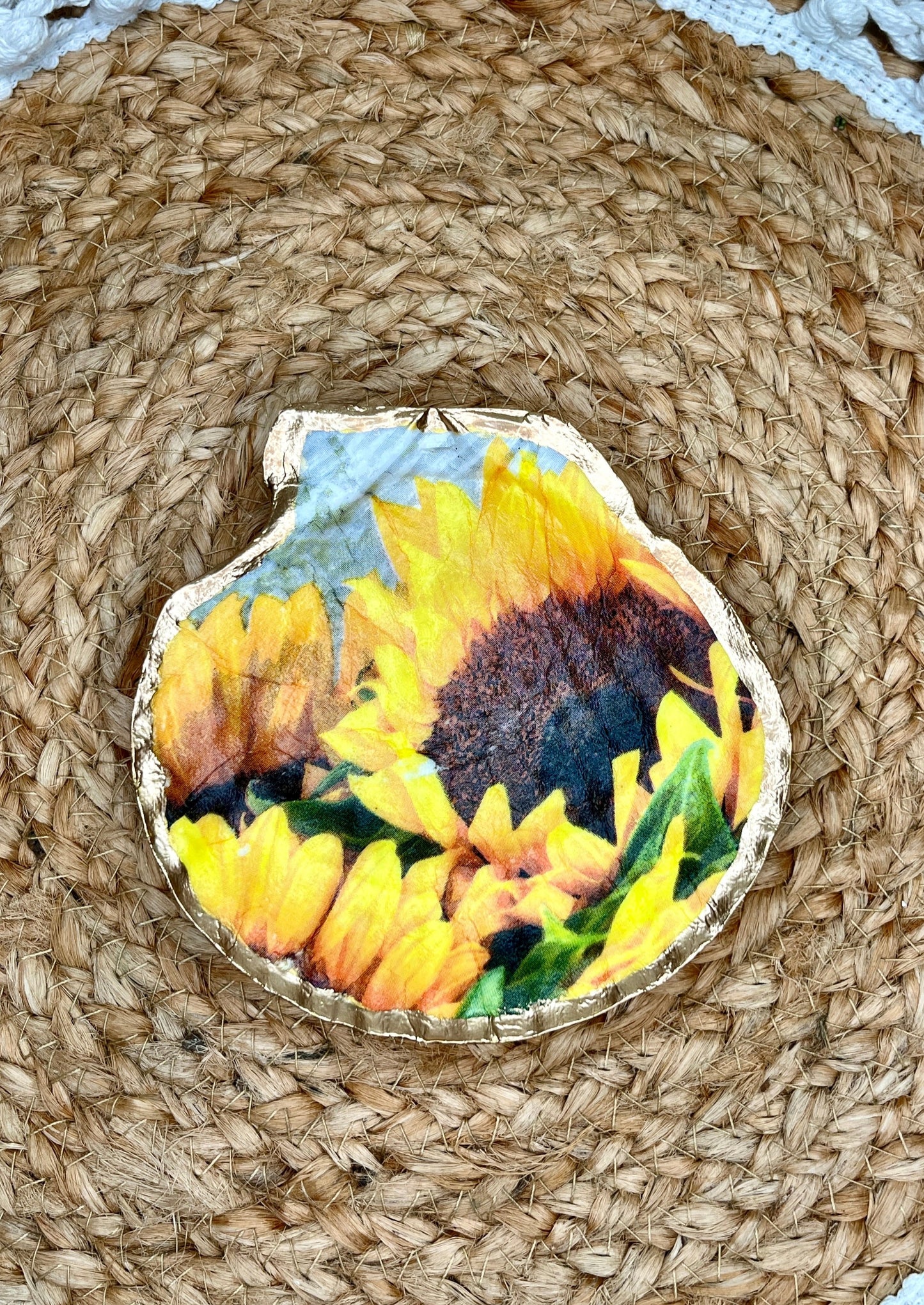 Sunflower Scallop Sea Shell Ring/Trinket Dish