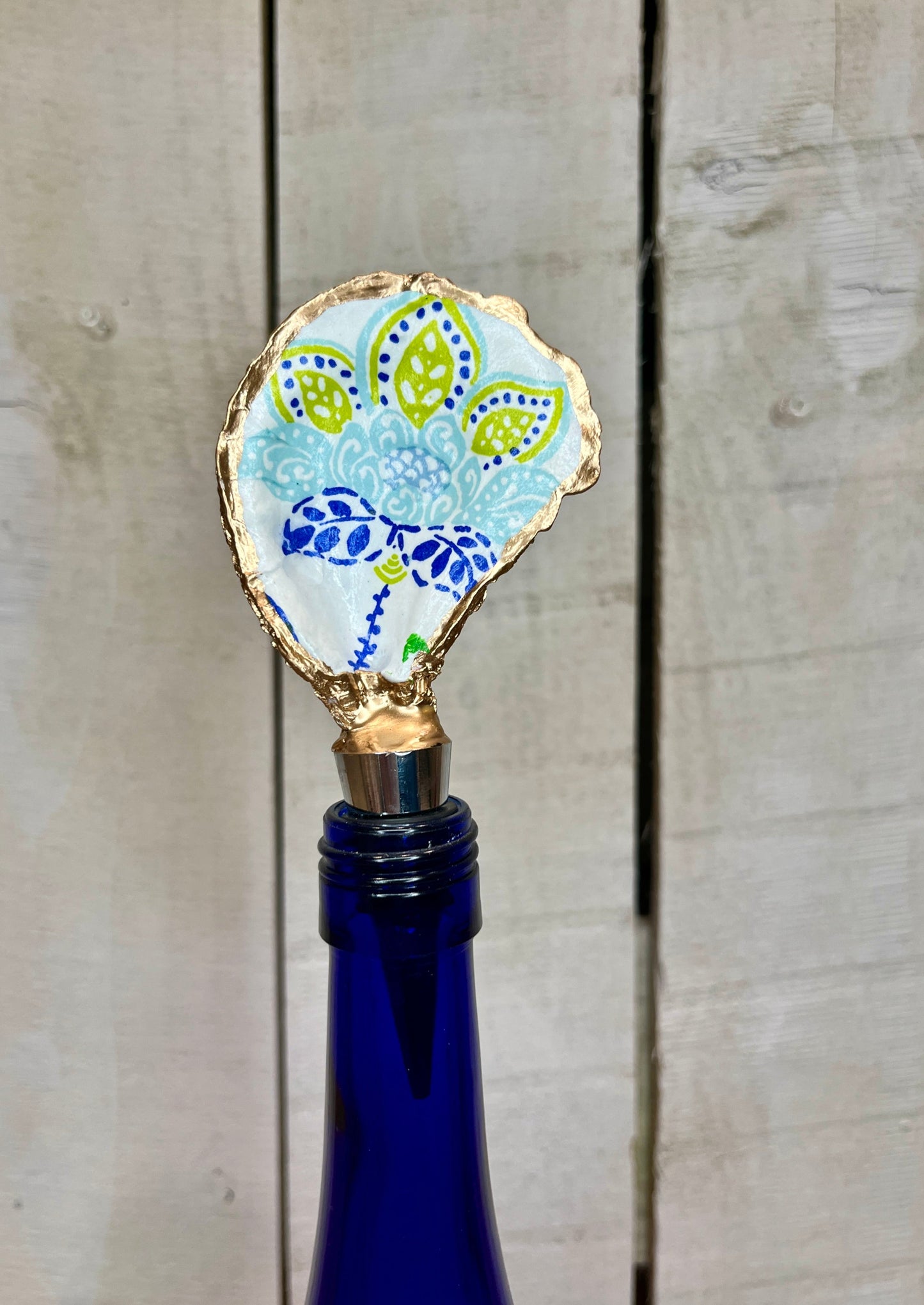 Flower Dot Oyster Shell Wine Stopper