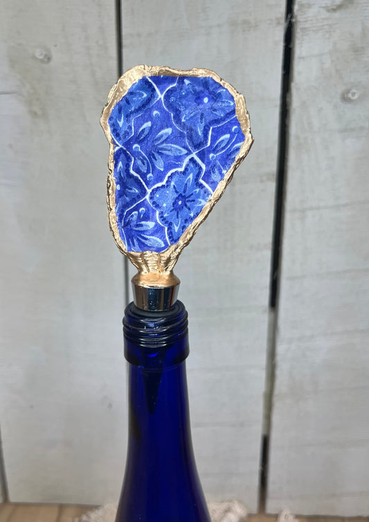 Blue Magic Oyster Shell Wine Stopper