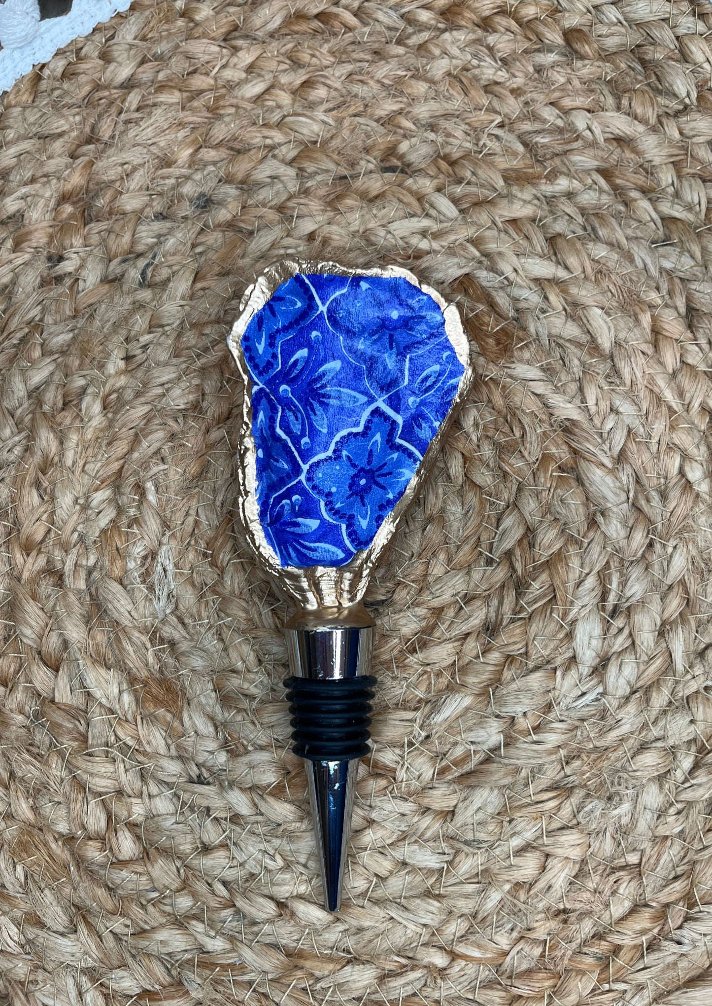 Blue Magic Oyster Shell Wine Stopper