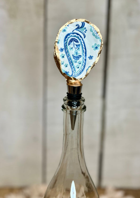 Paisley Oyster Shell Wine Stopper