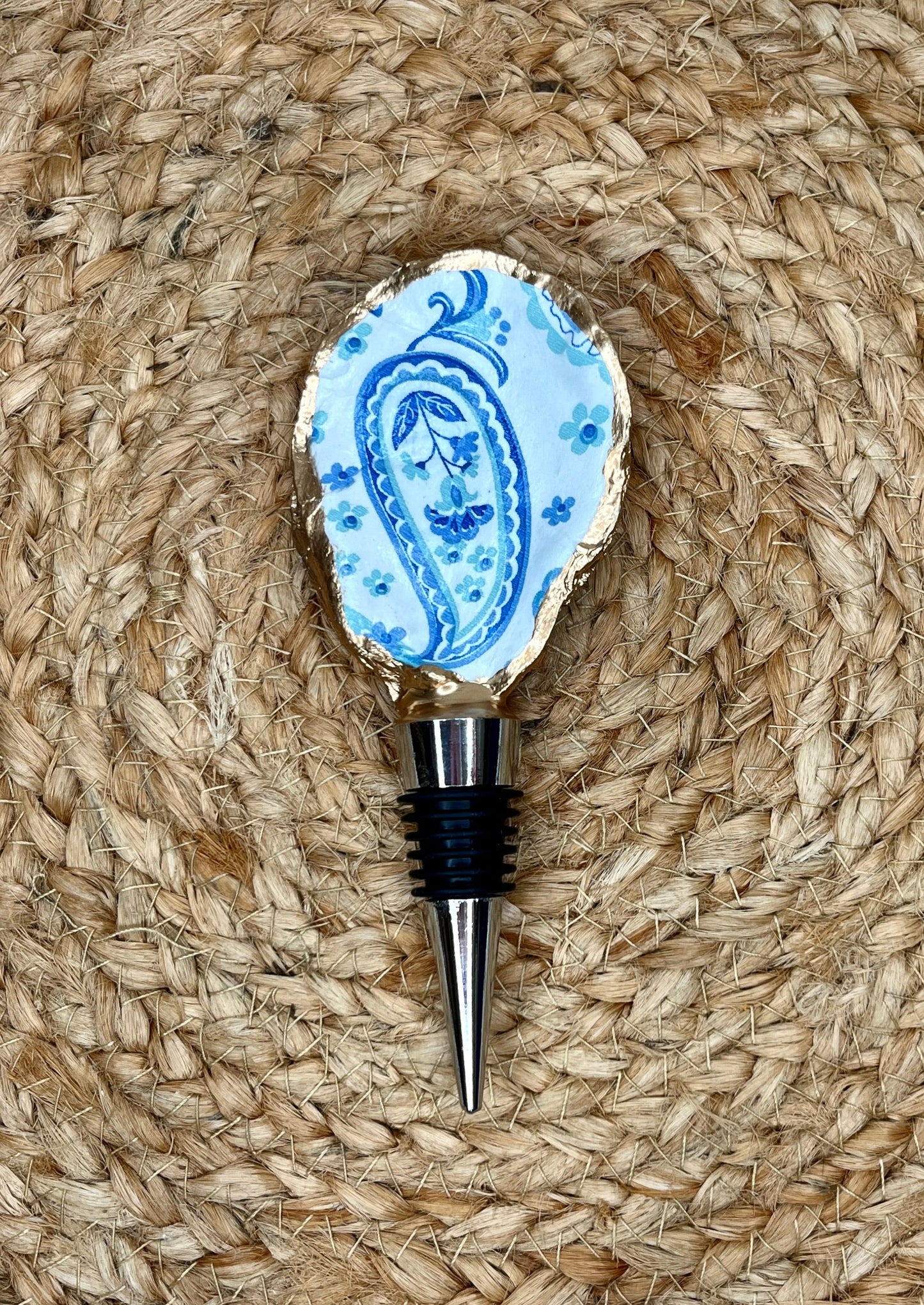 Paisley Oyster Shell Wine Stopper