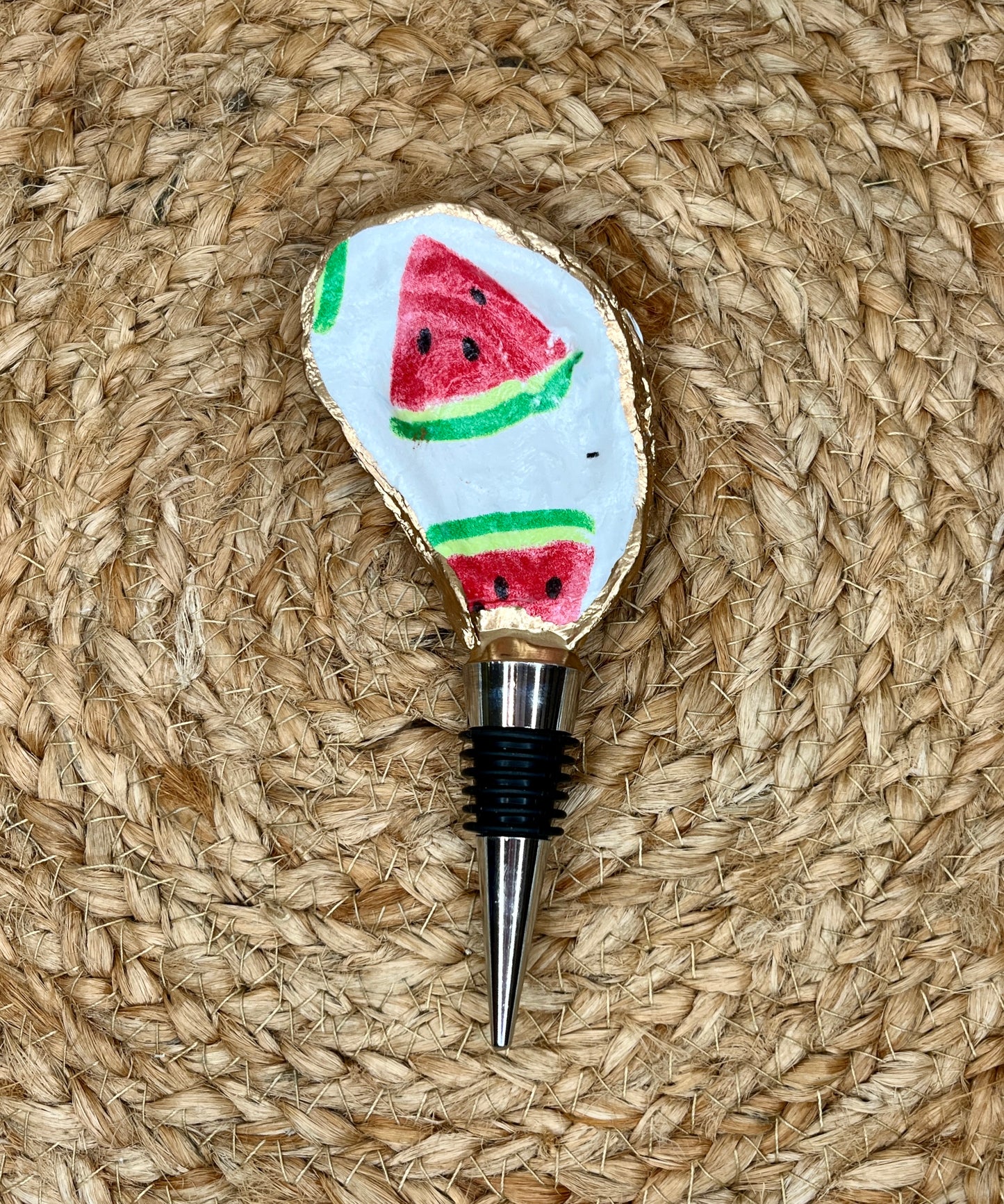 Watermelon Oyster Shell Wine Stopper