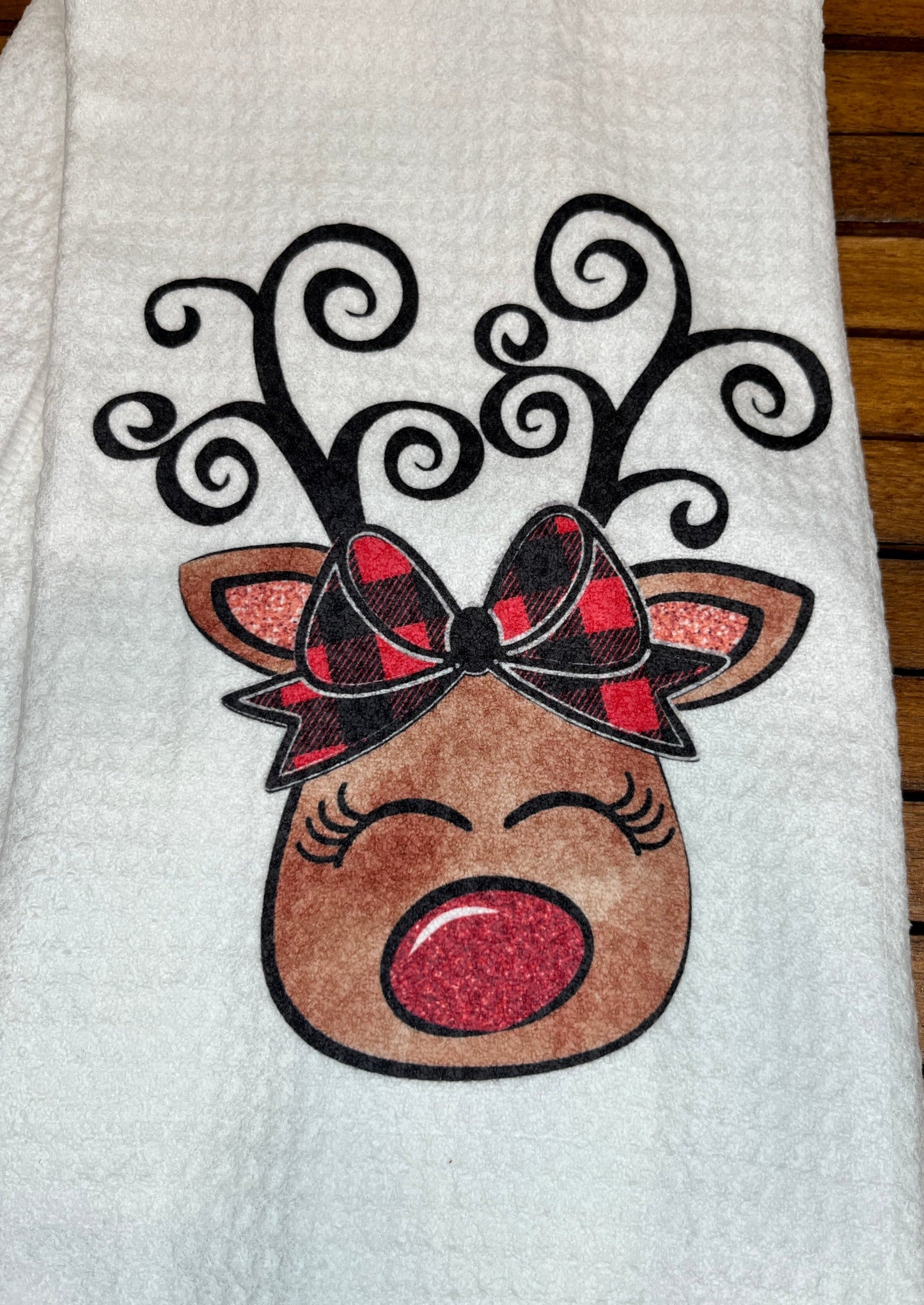 Reindeer Christmas Tea Towel